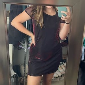 Sheer red dress (great for Christmas time)